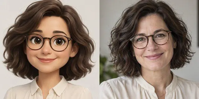 לפני ואחרי עם הפקודה /emoji: אימוג'י תלת־ממדי שלכם