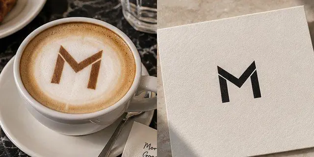 לפני ואחרי עם הפקודה /latteart: הלוגו או השם שלכם בקצף של הקפה