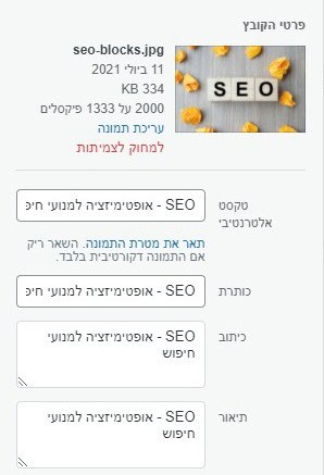 אופטימיזציה לתמונות באתר