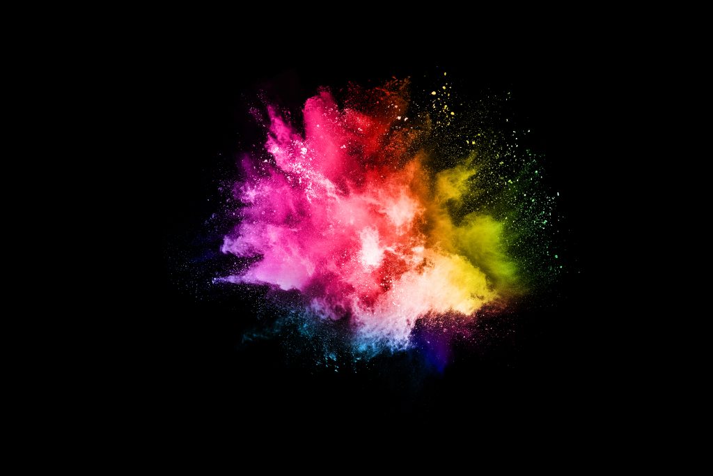 abstract colored dust explosion black